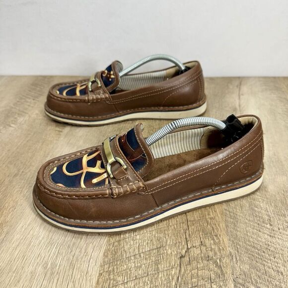 Ariat Ivy Cruisers Shoes Women’s 8 Brown Leather Metal Horse Bit Slip On Loafer - Picture 5 of 10
